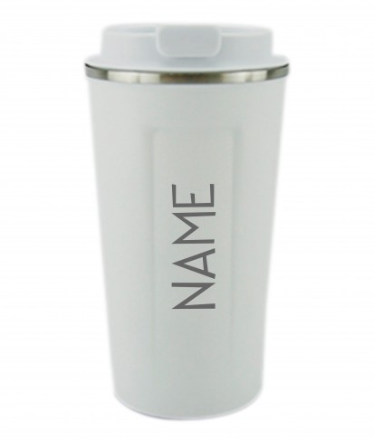 Personalised White Insulated Coffee Tumbler with Lid